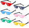 QINREN 6 Paare Pixel Sonnenbrille, MLG Brille Thug Life Mehrfarbige Kunststoff SonnenbrillenGeeignet für Partyurlaub Dekoration Brille(Sechs Farben), Rosa, Gelb, Rot, Blau, schwarz, gr