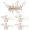 Zasvec Épingles à Cheveux de Mariée en Strass 5 Pièces Accessoires de Cheveux de Mariage Barrette de Mariage Or Rose Pinces à Cheveux de Mariée Broche Cheveux Mariage pour Mariée Femme
