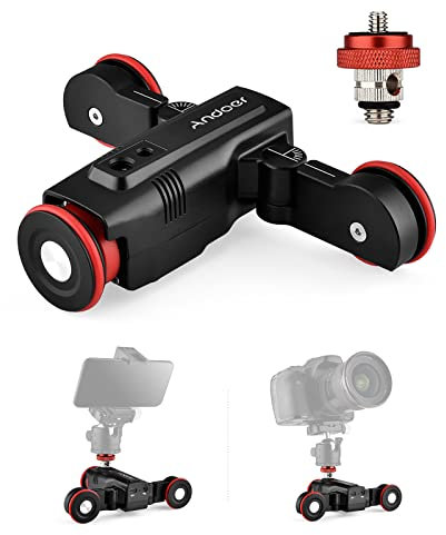 Andoer L5i Kabellose Videokamera, Auto, Dolly, 3 Räder, motorisiert, Slider, Dolly, Auto, App, Zeitraffer, gerade/gebogene Linie, Fotografie, einstellbare Geschwindigkeit, Tragkraft 3 kg