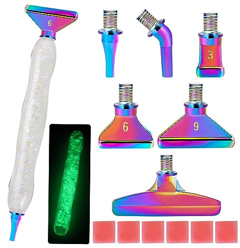 DoreenBow 13Pcs Diamond Art Painting Pen Accessories Multi Placer Tips 5D Diamond Art Painting Tools with 6 Clay, White