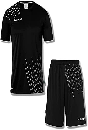 Uhlsport Jungen Score 26 Fußball Trikot-Set - Fußball-Set Bestehend Aus Trainings-Shirt Und Trainings-Hose, Schwarz/Weiß, 116 EU