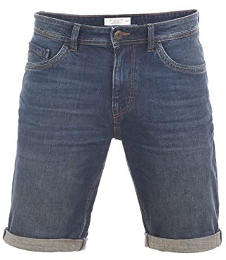 TOM TAILOR Jeans Shorts Herren Stretch Kurz Regular Slim Fit Josh Kurze Hosen Bermuda Shorts Sommer Denim Einfarbig Blau w36, Größe:W 36, Farbe:Stone Blue Denim Tint (10147)