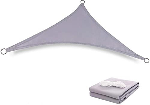 Sombrilla de Playa para Fiesta en el Patio, Vela de Sombra Reforzada de Doble Capa, foque Impermeable para Exteriores, Gris Claro, 5X5X5M, toldo Impermeable Bloque UV