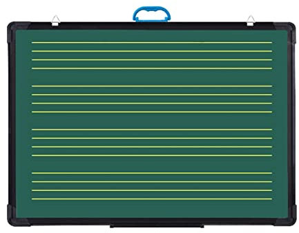 Gefütterte Tafel Mit Schwarzem Rahmen Aus Aluminiumlegierung Und Tragbarem Griff, Wandhalterung, Grün Linierte Handschrift-Praxis-Kreidetafel Mit Linien, 60 X 90 Cm