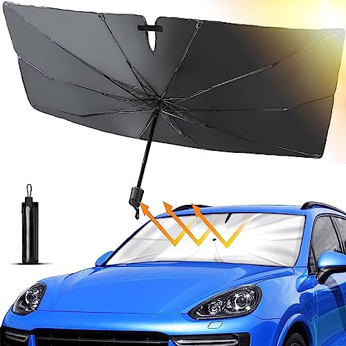 Parasol Coche Delantero, Protector Solar para Luna Delantera para VehíCulo ProteccióN Anti Rayos UV, para Coche Parasoles Cubierta de Parabrisas Plegable para Coche Medio/Grande (125 x 65 cm)