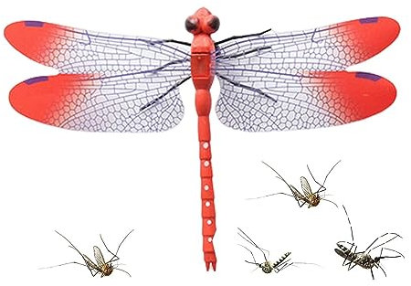 Lebensechter Libellen-Fliegenvertreiber - Tragbare realistische Fliegenfalle in Libellenform | Sicherer, harmloser Mückenfänger, Fliegenschutz für Camping, Klettern, Ausflüge, Wandern