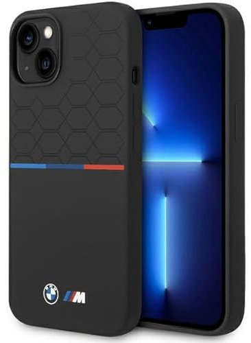 CG Mobile BMW BMHMP15S22SMPK Hülle für iPhone 15/14 / 13 6.1 Schwarz hardcase M Silicone Pattern