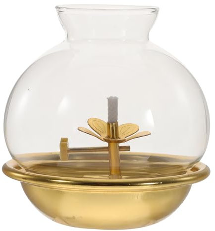 VINTORKY Retro-Petroleumlampe Butterlampe Heim-Kerosin-Öllampe Lampe Für Pooja Öllampe Schornstein Kuhmistkuchen Für Puja Alte Öllampen Vintage-Laterne Buddhismus-Öllampe Verstellbare