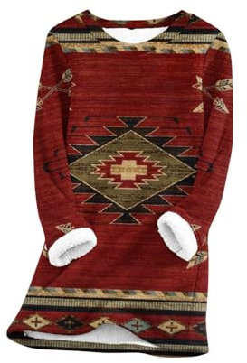 HAOLEI Fleece Lined Jumper Ladies UK,Winter Warm Christmas Sweatshirt Ladies Vintage Argyle Print Plush Sweater Pullover Sweater Casual Thick Velvet Plaid Fleece Tops Plus Size 8-22