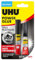 UHU Power glue tous plastiques - colle instantanée, ultra rapide et forte, tous plastiques, transparente, tube activateur 3ml + tube colle 2g