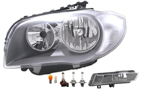 Johns, Scheinwerfer Halogen Front passend für BMW 1er E81 E82 E87 E88 07-09 H7 H7 Links + Nebelscheinwerfer + Leuchtmittel