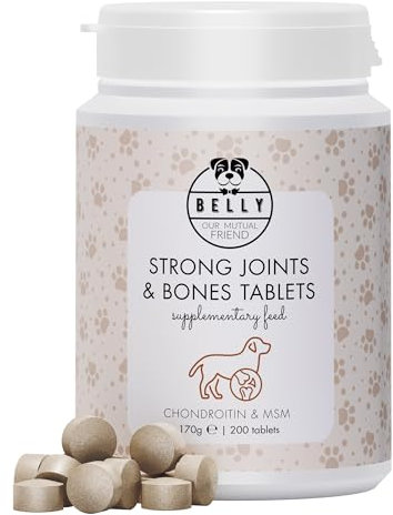 Belly® Gelenktabletten Hund mit MSM - 100 Tabletten - Starke Knochen & Gelenke mit Gelenktabletten für Hunde, Joint Care Hund, Gelenk- & Knochenschutz für Hunde mit MSM, Glucosamin, Chondroitin, Hefe
