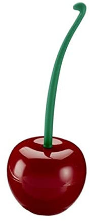 KICHOUSE Cepillo para Inodoro con Soporte Práctico y Ergonómico Herramienta De Limpieza para Baño Color Vino Rojo con Cabezal Rojo Set Compacto para Mantener Higiene y Orden Espacios Domést