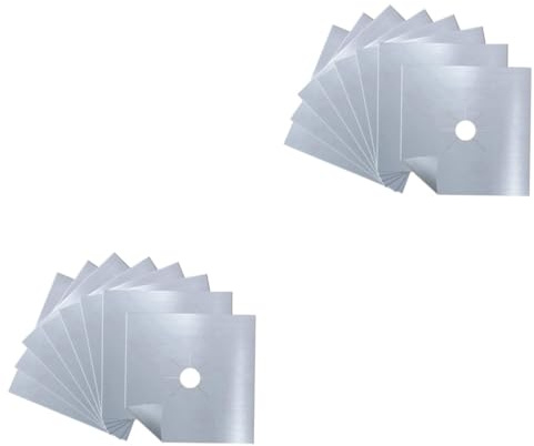 Uonlytech 2sets Gasherd Pad Herd Abdeckungen Kochfeld Liner Gas Protector Silber 8 Stücke * 2