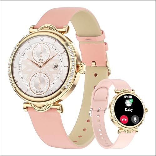 Smartwatch Damen, 1.27 HD Touchscreen Smart Watch Damen mit Telefonfunktion, IP68 Wasserdicht Schrittzähler Uhr mit Pulsuhr, SpO2, Schlafmonitor, Kalorien, Fitness Tracker für iOS Android Klein