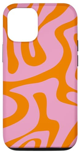 Hülle für iPhone 12/12 Pro Rosa und Orange Liquid Swirl Abstraktes ästhetisches Muster