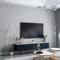 Putentfun 0,53 x 9,5 m Vliestapete, 3D Relief Glänzend Streifen Tapete, Minimalismus und moderne Mode Strukturtapete,Geprägte Tapetenrolle,Wohnzimmer, TV Sofa Hintergrund - Grau Silber