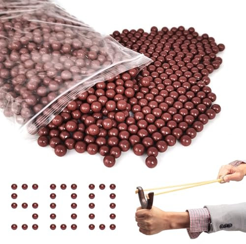 Jeyrup 500 Stück Steinschleuder Munition (Biologisch Abbaubar), 9 mm Steinschleuder Kugeln Steinschleuder Munition Schlammkugeln für Steinschleudern Harte Tonkugeln