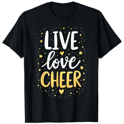 Live Love Cheer Shirt Cheerleading Mädchen Damen Cheerleader T-Shirt