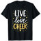 Live Love Cheer Shirt Cheerleading Mädchen Damen Cheerleader T-Shirt