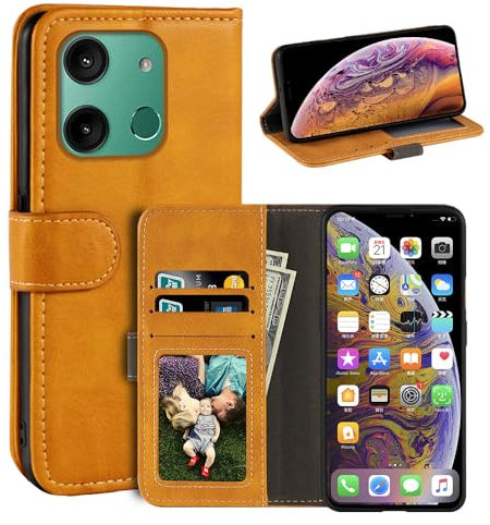 Schutzhülle kompatibel mit HMD Aura, magnetische Schutzhülle aus PU-Leder, Brieftaschen-Stil, modische Klapphülle mit Kartenfach und Ständer für HMD Aura 16,7 cm (6,5 Zoll)