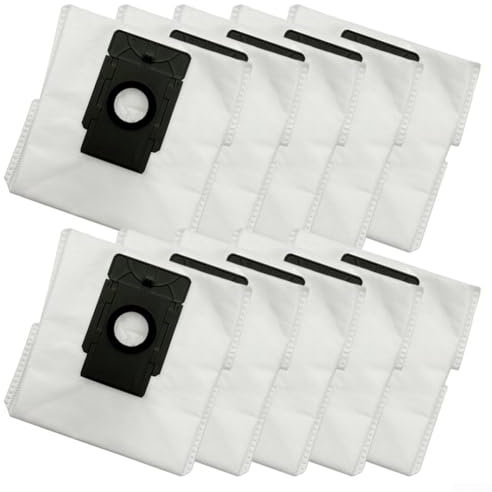 URPIZY Lot de 10 sacs à poussière compatibles avec aspirateur robot EZVIZ avec RC3 Plus RE4 Plus RE4+ RE5 Plus, 90 jours d'utilisation sans outil (lot de 10)