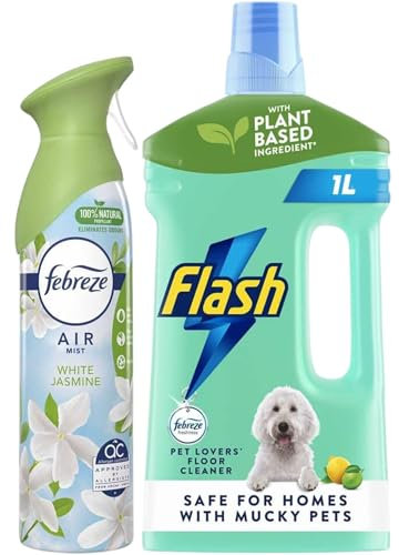 Air Mist White Jasmine Scented 185ml & All-Purpose Pet Lovers Floor Cleaner 1L with a Refreshing Touch of Citrus – Ultimate Home Fragrance and Cleaning Combo for a Fresh, Pet-Friendly Environment