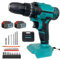 Akku Schrauber, Ersetzen für Makita 21V mit 2x5500mAh Akkus, 420 N.M Max Akku Bohrmaschine,Akkuschrauber Bohrschrauber Mit 26PCS Bohrer für Haus und Garten DIY Schlagschrauber Set