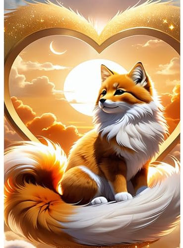 Fumupe Renard Diamond Painting Adulte, 5D Diamond Painting Renard, Animaux Broderie Diamant Kit Complet, DIY Peinture Diamant Strass Point de Croix Cristal Painting pour Murale Décoration 30x40cm