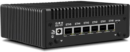 CWWK Mini PC N150 (Upgraded N100) Firewall Appliance, OPNsense Mini Computer with 6 Port i226-V 2.5GbE LAN, F5 Fanless Micro PC DDR5 16GB RAM 512GB NVMe SSD, USB Type-C, 3-Display