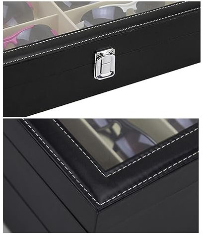 TINEASUR 8 Organizzatore di occhiali portagioie vetrina per occhiali da sole Black