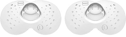 MAM Stillhütchen Größe L (ø 23 mm) im 2er-Set, extra weiche Brusthütchen zum Schutz beim Stillen, Brustwarzenschutz für maximalen Hautkontakt zwischen Mutter und Kind (Packung mit 2)