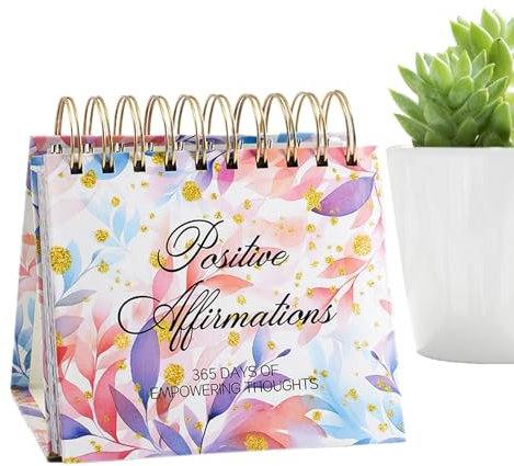 Daily Affirmation Kalender, Inspirational Quotes Desktop Kalender, 365 Tage Perpetual Desk Kalender mit Motivational Sayings, Positive Standing Kalender für Damen, Büro und Zuhause