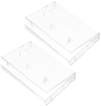 KONTONTY 2 Stücke Transparente Aufbewahrungsboxen für Musikkassetten Organizer für Staubfreie Lagerung von Audiokassetten Dicke Abgerundete Ecken Vielseitig Einsetzbar