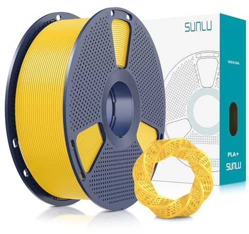 SUNLU PLA+ Filament 1.75mm, PLA Plus 3D Drucker Filament, 1KG Hellgelb | Härter und Stärker 3D Druck Filament PLA+, Neatly Wound, Maßgenauigkeit +/- 0.02mm