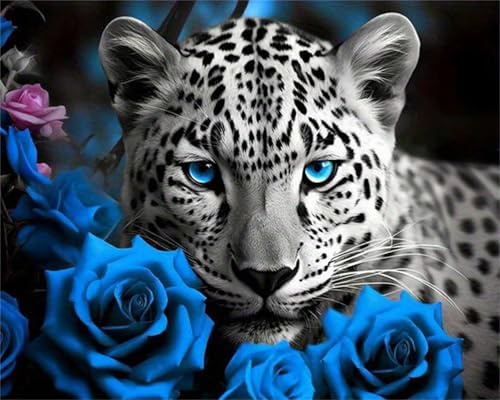 Qihensail Leopard Paint by Numbers for Adults,Painting by Number Kits on Canvas,Easy DIY Cheerful Painting for Beginners,Home Wall Decor (Tiger)
