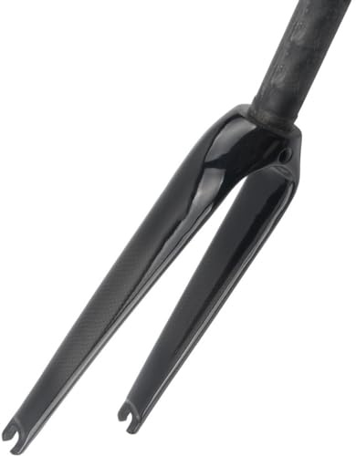JNTFNE Fourche BMX en Fibre de Carbone, Fourche Rigide à Frein C, Tube Droit 1-1/8'', Fourche Avant à dégagement Rapide de 74 mm pour VTT/vélo Pliant (Couleur : Noir Brillant, Taille : 18'')