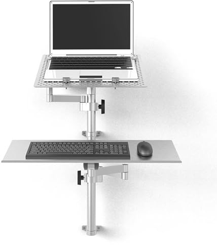 Laptop-Wandhalterung, voll beweglich verstellbarer Arm mit Kühlschale, hält 8 kg, ideal für 25,4-39,6 cm Bildschirme
