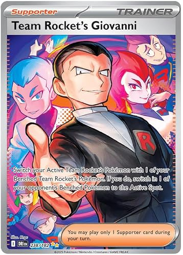 Team Rocket's Giovanni 238/182 Special Illustration Rare Pokemon Card | Destined Rivals | Pokemon TCG Scarlet & Violet Series | Titan Authenticated