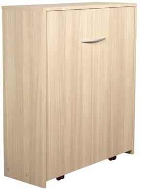 Arredo Stock Letto singolo estraibile e a scomparsa con mobile, rete e materasso, 80x190 cm (olmo)