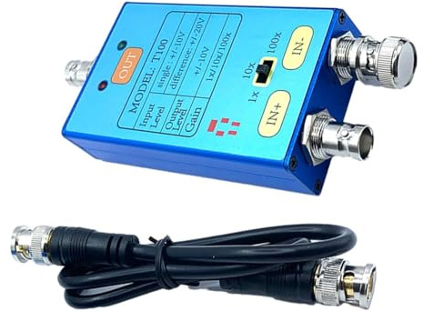 Sonda differenziale per oscilloscopio T100 guadagno 1X/10X/100X, larghezza di banda 10MHz, ricaricabile USB-C per amplificazione del segnale debole, compatibile con ingresso BNC