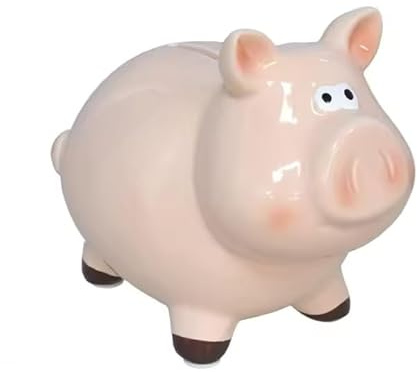 Sparschwein rosa aus Keramik mit Deckel, 14 x 10 x 12 cm, Geschenkbox im Lieferumfang enthalten