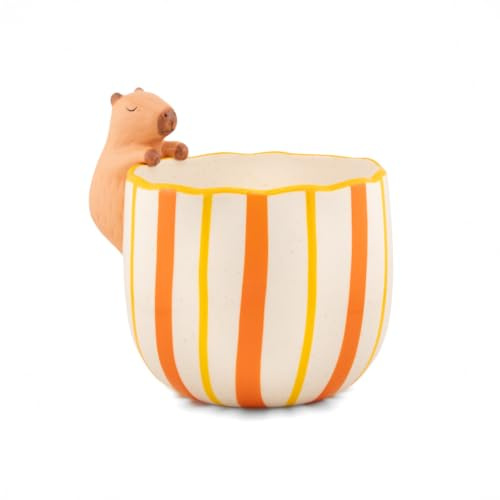 Sass & Belle Peeking Capybara Planter - Indoor Plant Pot, Animal Design for Cactus or Succulent, Ceramic plant pots for Home Décor, Flower Pot Designed by Sass and Belle