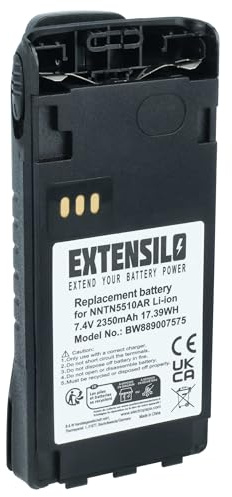 EXTENSILO batteria compatibile con Motorola GP340 EX radio (2350mAh, 7,4V, Li-Ion) + clip