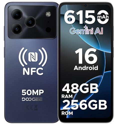 DOOGEESmart Note 56 Plus Smartphone Android 16, 48GB+256GB Cellulari, 50MP+8MP, 6150mAh Telefono Cellulare, 6.56 90Hz Octa-Core Telefoni, Fingerprint/Face ID/4G Dual SIM/Widevine L1/NFC - Viola