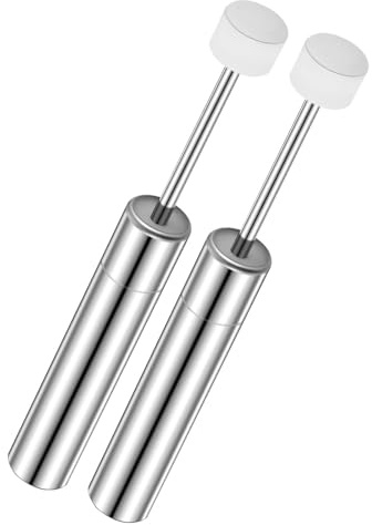 SECFOU 2pcs Soft Close Damper Set for Trash Bin and Trash Can Lid Hydraulic Lid Closer with 55~59 N Load Capacity Nickel Plated Iron Material Noise Control for Kitchen or Office Use