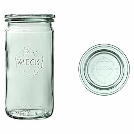 Weck 975 rund Rand Zylinder Jar, Glas, durchsichtig, 340 ml