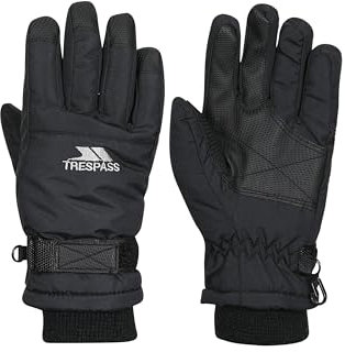 Trespass Ruri II, Black, 5/7, Warm Padded Waterproof Gloves Kids Unisex, Age 5-7, Black