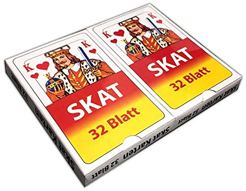 HAC24 2x32 Klassisches Blatt Skat Spielkarten Skatspiel Poker Mau Mau Kartenspiel