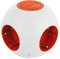 REV PowerGlobe, Steckdosenwürfel, Steckdose rund, mit Schalter, 1,4m, 3500W, Weiss-orange
